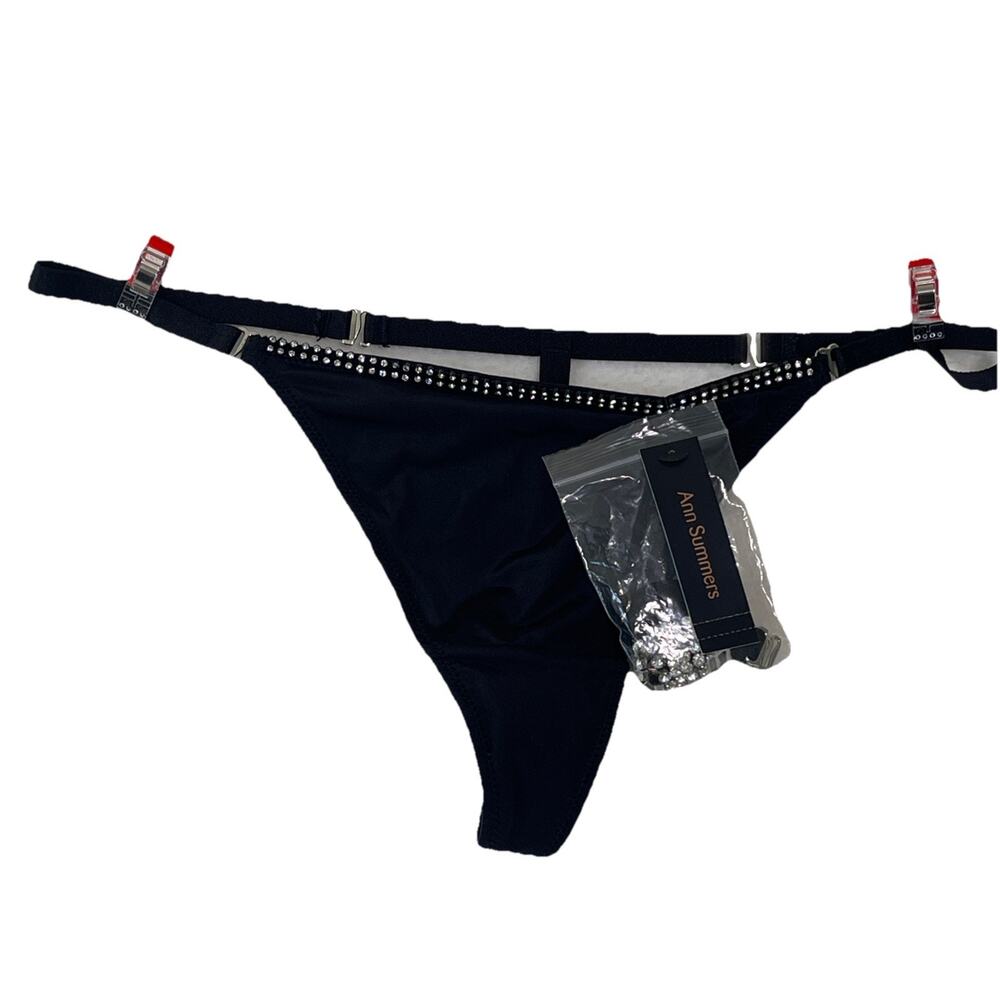 Ann Summers Thong G-String Size 6 Additional Strap W/ Added Rhinestones